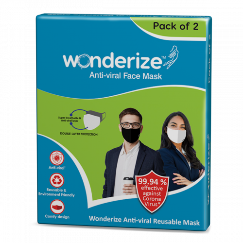 Wonderize Anti-Viral Reusable Unisex Face Mask (Pack of 2)